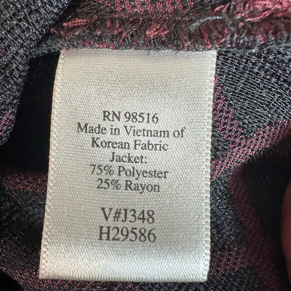 Coldwater creek burgundy quilted jacket blazer satin button up vamp plus size - Picture 6 of 10